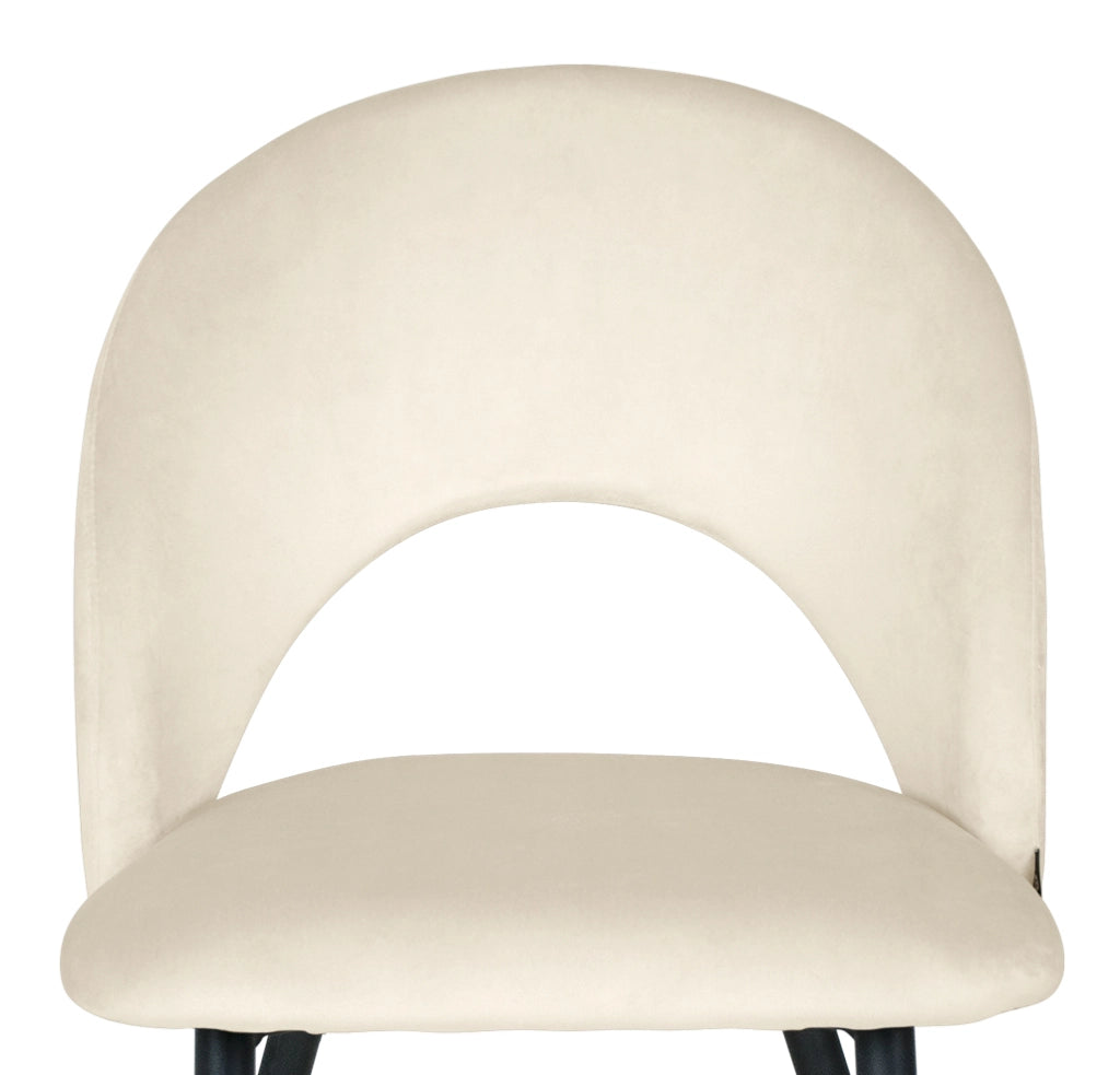 Sedia da pranzo imbottita in velluto beige - Zoe (2 pz) - SD11ZOPM
