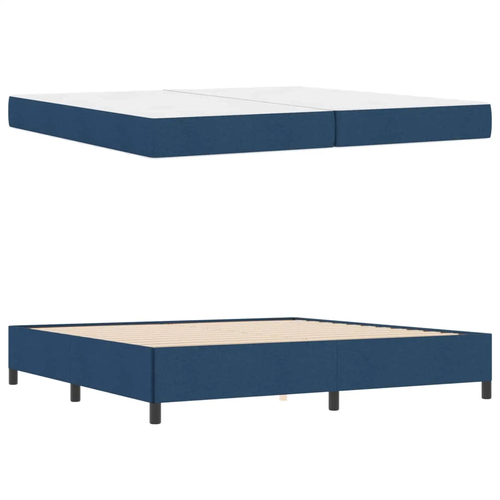 Letto a molle con materasso Blu 200 x 200 cm Tessuto