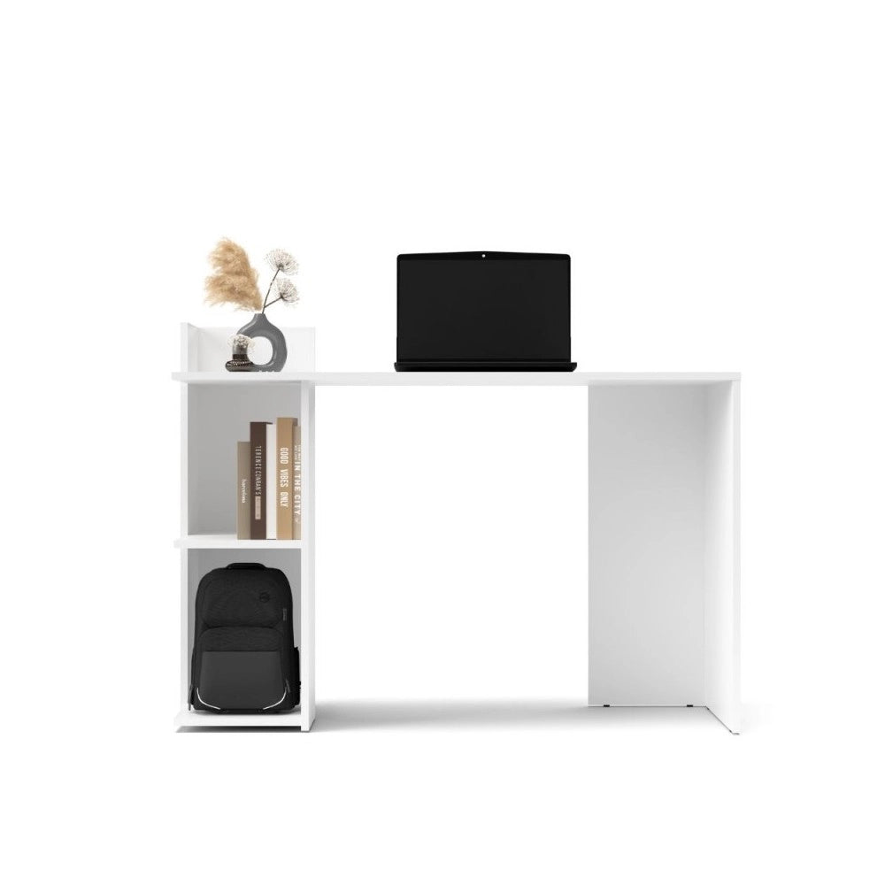 Scrivania con ripiani laterali Paco1 120x51,6x87,5H colore bianco
