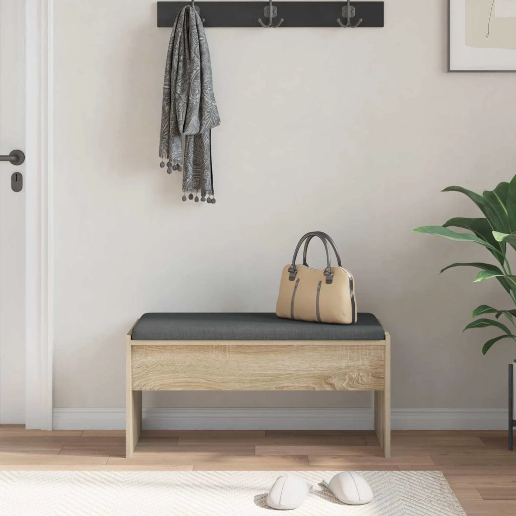 Panca per ingresso con cuscino Rovere Sonoma 83 x 38 x 40 cm 891554