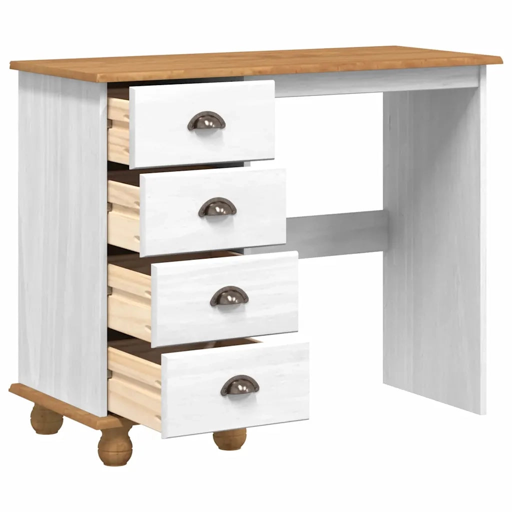 Scrivania ASKIM Bianco 95 x 40 x 75 cm Pino massello 4105450