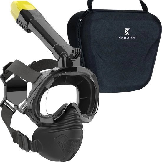 Maschera da snorkeling per adulti | Sicura da CO2* | Seaview Z conosciuta da YouTube | Maschera full-face per snorkeling (L/XL, Nero Premium)