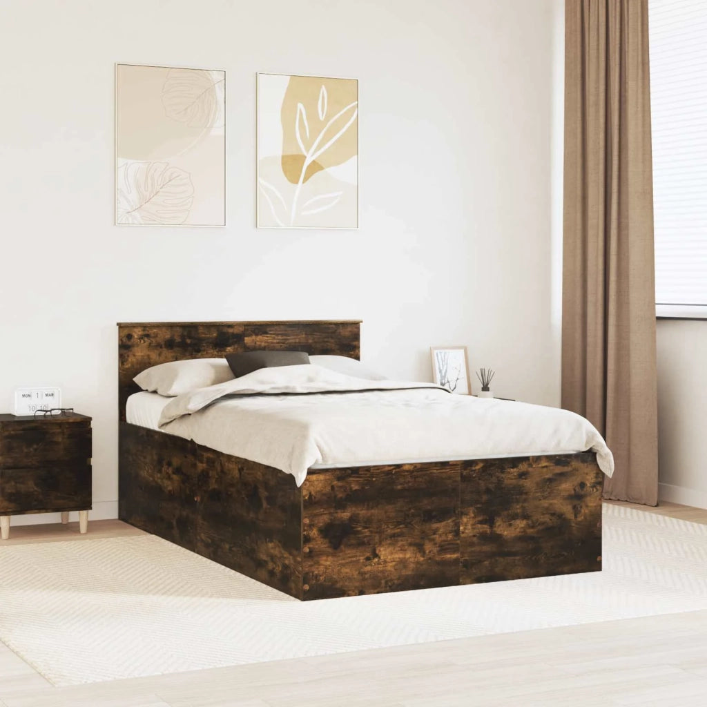 Struttura del letto Rovere fumé 120 x 190 cm Legno multistrato