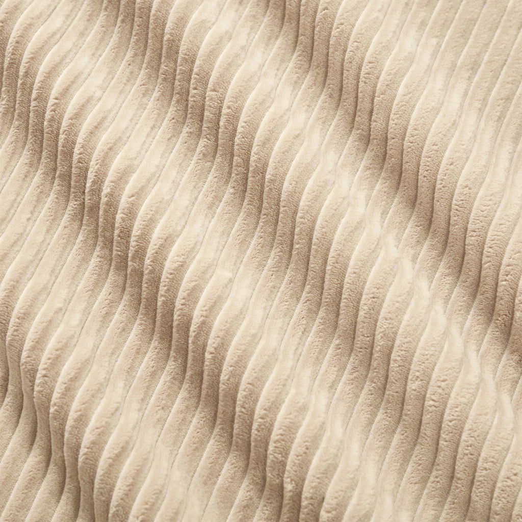 Divano angolare modulare senza telaio con seduta profonda e base antiscivolo in velluto a coste beige 295 × 295 × 69 cm