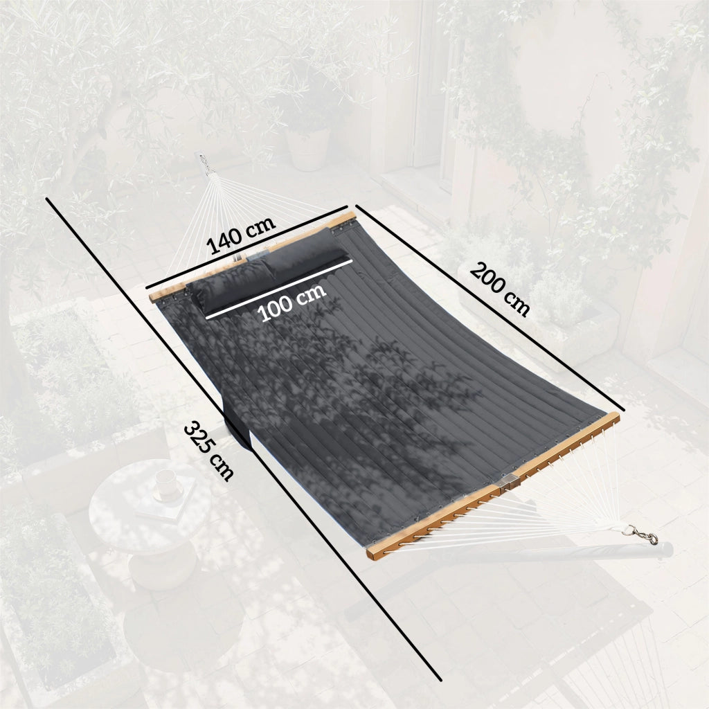 Amaca da Giardino con Testiera e Tasche ¨C Zephmum ¨C 200x140cm Legno 200kg