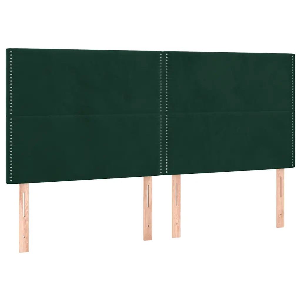 Giroletto a Molle con Materasso Verde Scuro 200x200 cm Velluto 3137806