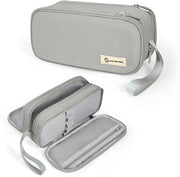 Etui per Pennarelli - Grande Etui con 3 Compartimenti, Penna, Borsa per Scuola e Ufficio, (Grigio chiaro)