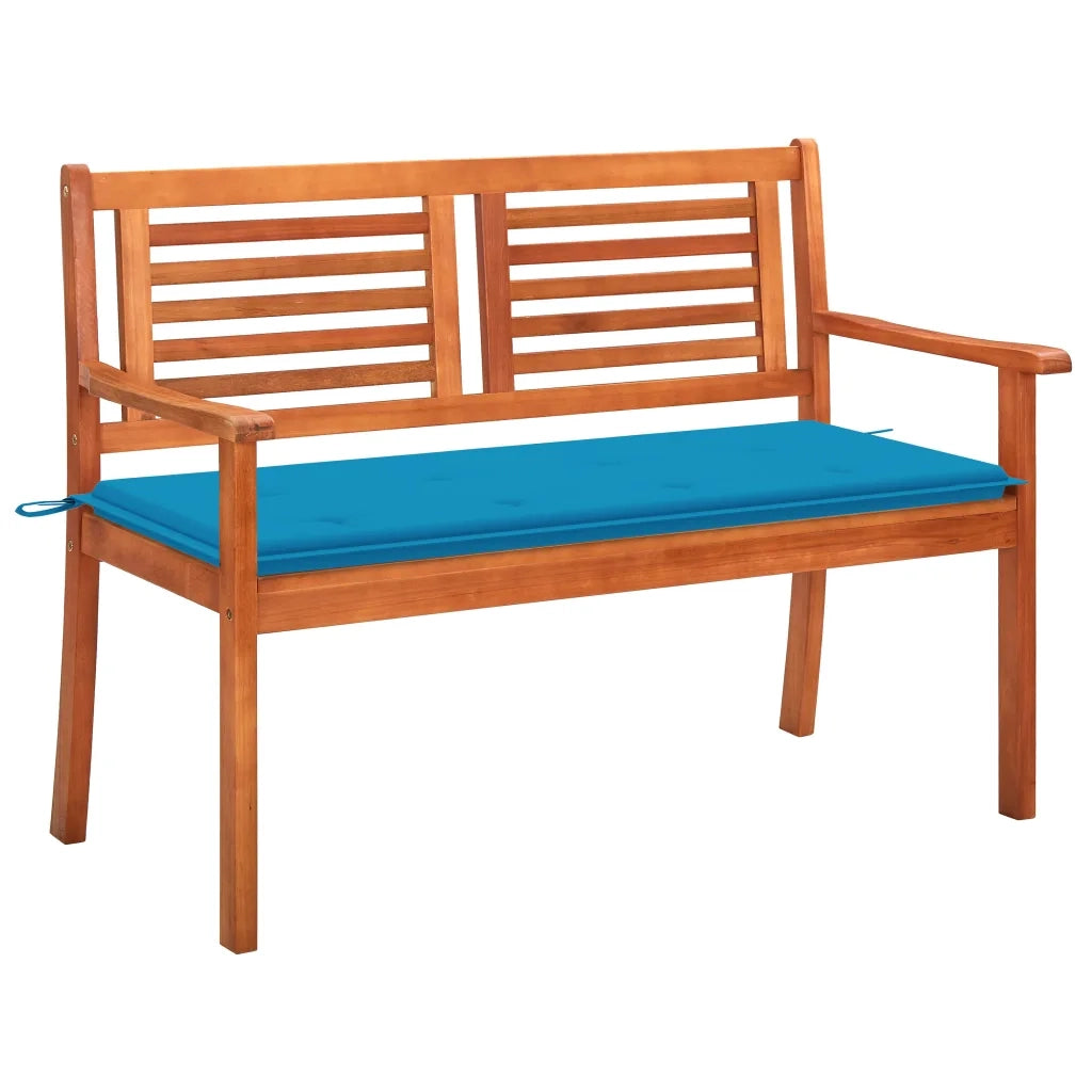 Panchina da Giardino 2Posti e Cuscino 120cm  Massello Eucaliptocod mxl 96474