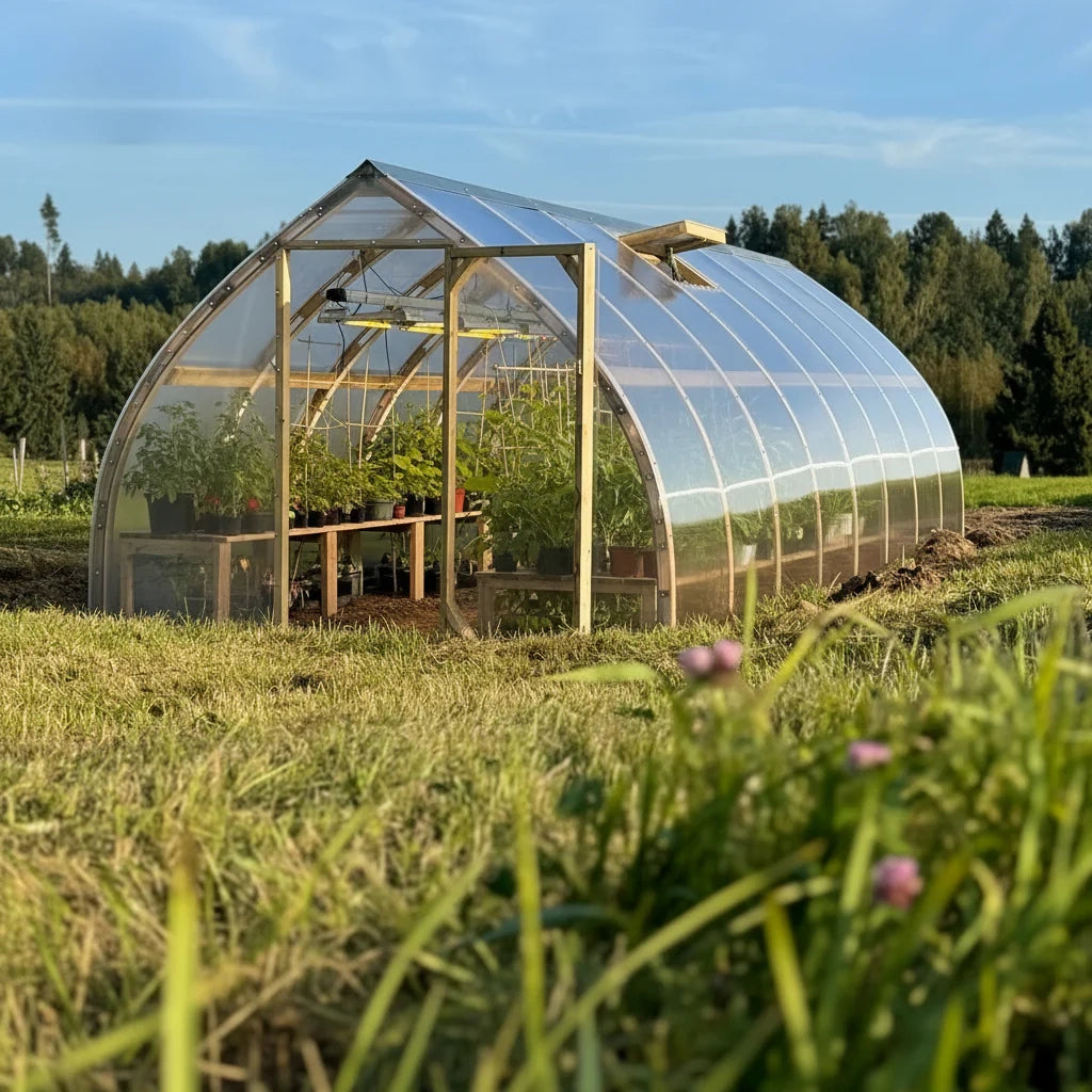 Serra da giardino Arched Wood 3.5 x 6 m (21 m²), 4 mm con rivestimento in policarbonato