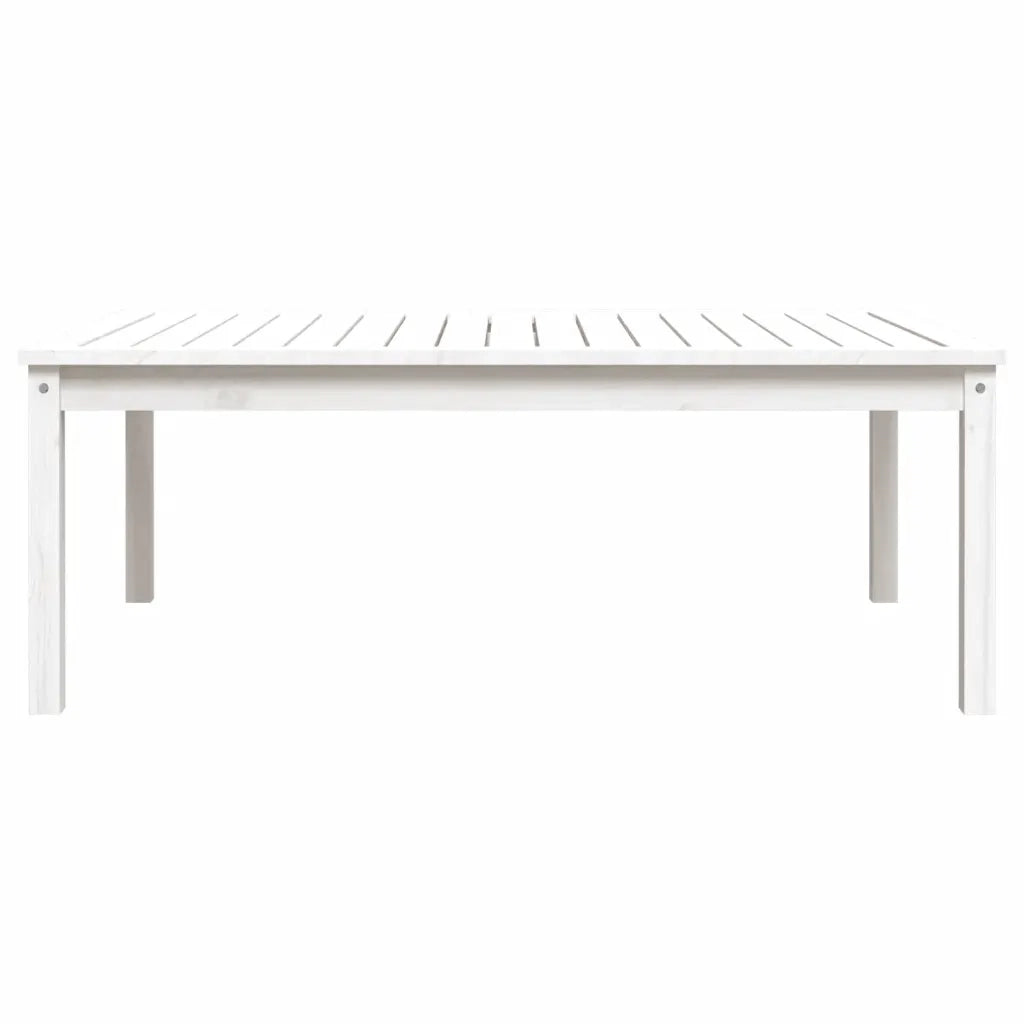 Tavolo da Giardino | Tavolino da esterno Bianco 121x82,5x45 cm Legno Massello di Pino