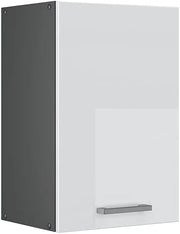 Pensile da cucina R-Line, Bianco lucido, 40 cm, per la libera combinazione all'interno di sistemi cucina modulari