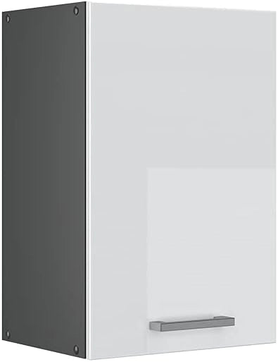 Pensile da cucina R-Line, Bianco lucido, 40 cm, per la libera combinazione all'interno di sistemi cucina modulari