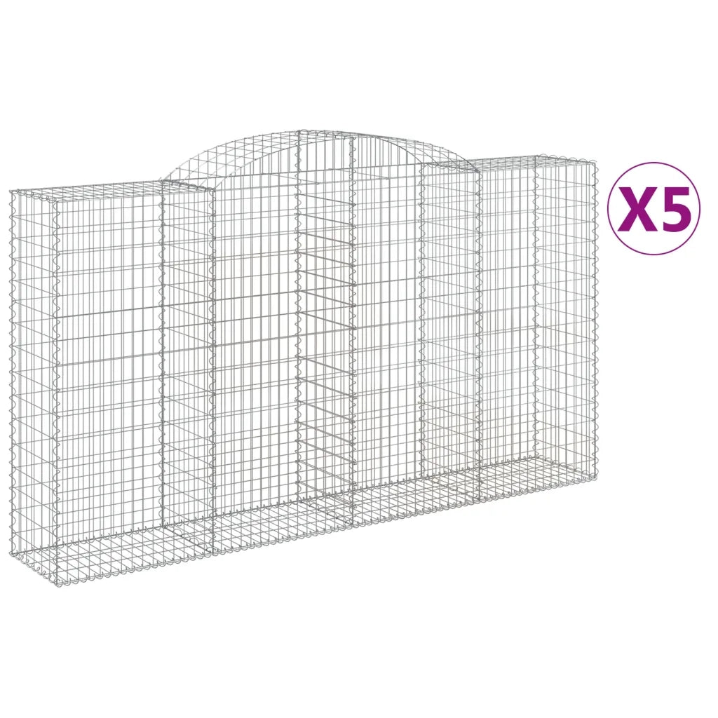 Cesti Gabbioni ad Arco 5 pz 300x50x160/180 cm Ferro Zincato 3146758