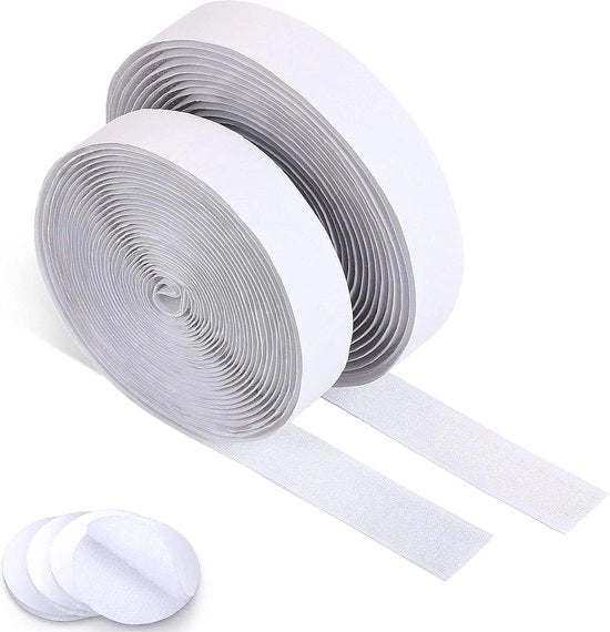 Nastro adesivo Velcro extra resistente per installazioni varie, quadri e foto - Bianco, 2 cm x 15 m