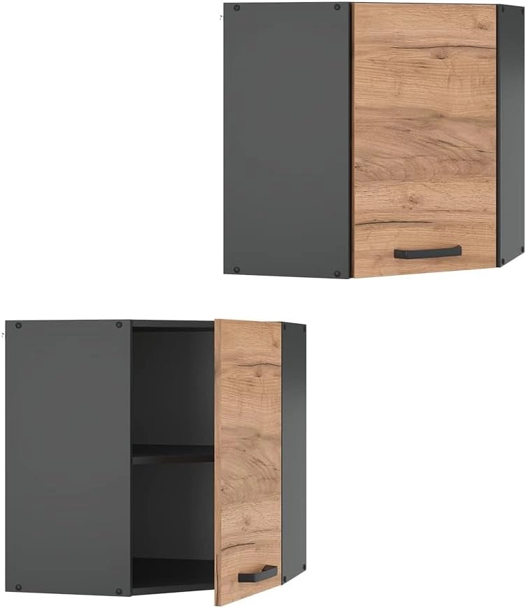 Mobile angolare da cucina R-Line, Quercia dorata, 57 cm, per la libera combinazione all'interno di sistemi cucina modulari