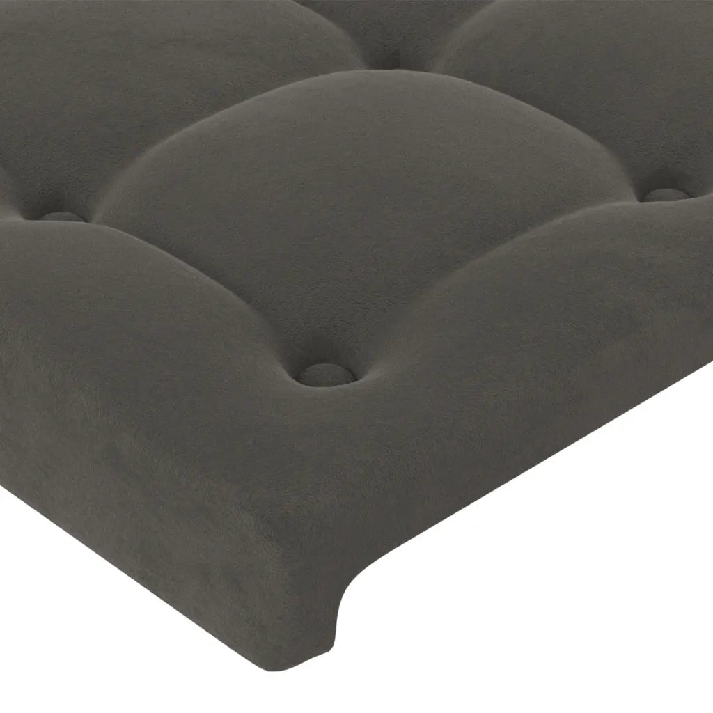 Testiera a LED-Testata con LED GrigioScuro 180x5x118/128cm in Velluto 994073