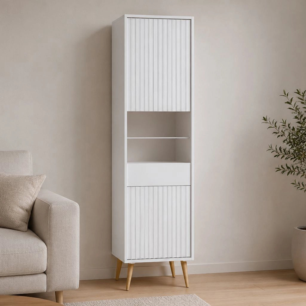 Mobile Espositore Lenagaba, Vetrina 3 Ripiani, 47x40x193h cm Bianco