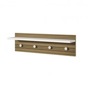 Pannello appendiabiti a parete con ripiano e 4 ganci bianco con retro rovere rigato 80x15x23 cm - Terraneo