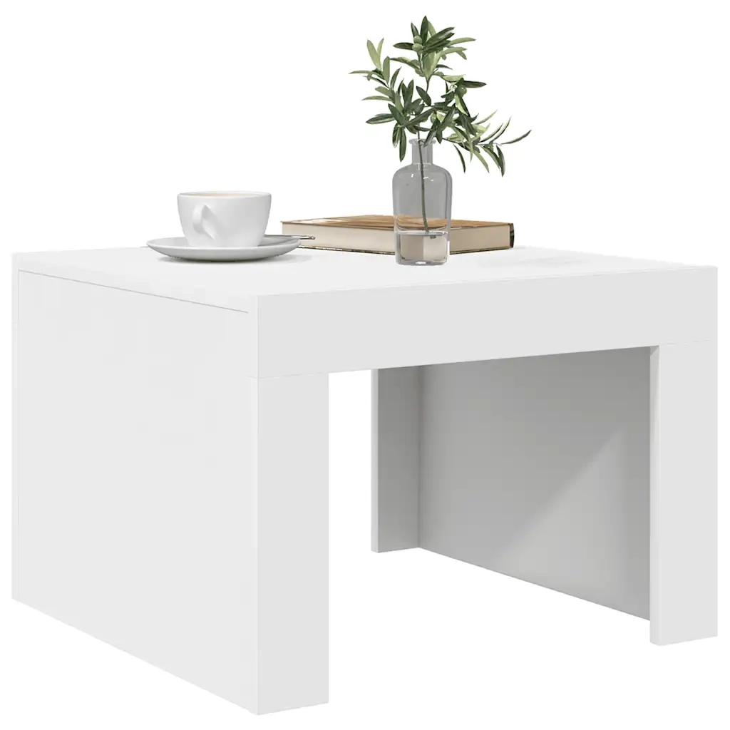 Tavolino da Salotto Bianco 50x50x35 cm in Truciolato 808549