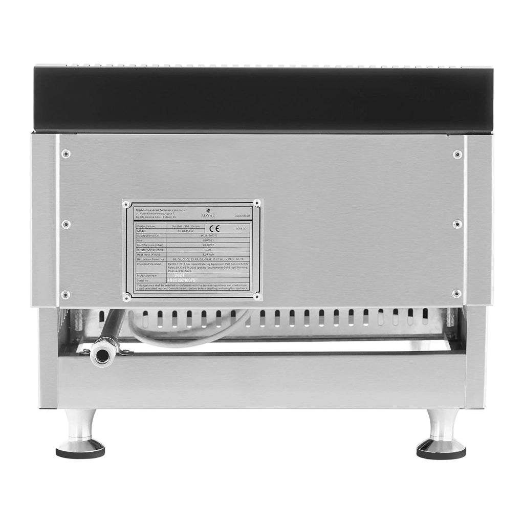 Barbecue a gas professionale da interno da posizionare 40 cm (3000 watt 35 x 40 cm attacco 09 mm acciaio inox) 14_0004033