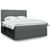 Giroletto a Molle con Materasso Grigio Scuro 180x200 cm Tessuto