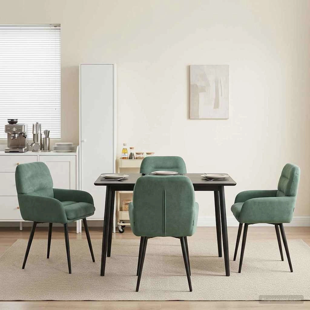Sedie da pranzo 4 pz Velluto Verde Mare 59 x 59,5 x 90 cm 3428246