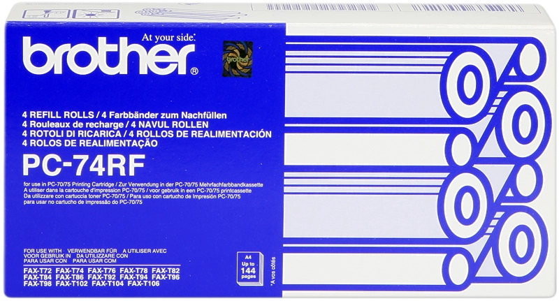 Brother PC-74RF ricambio per fax Nastro per fax 144 pagine Nero 4 pz