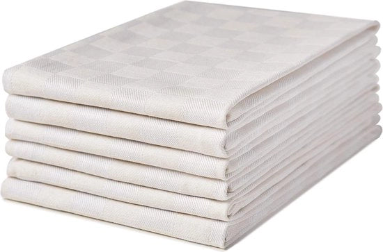 Set di 6 Tovaglioli 100% Cotone Champagne | Grande e Assorbente Tovaglia da Cucina