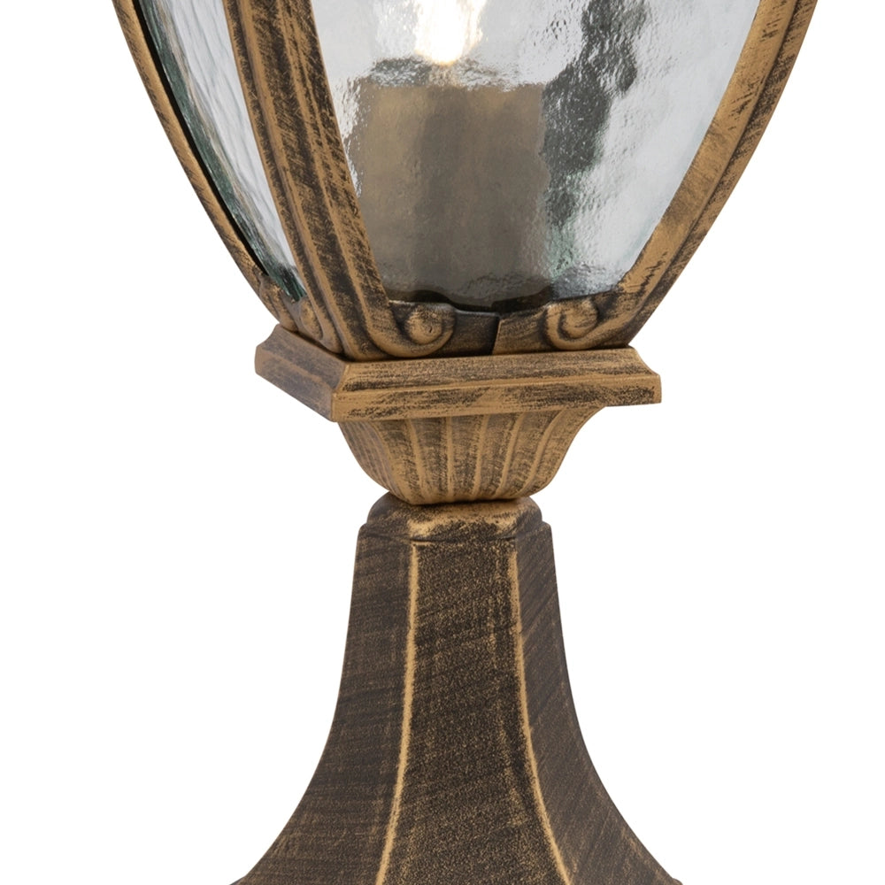Lampione Per Esterno Classico Da Esterno Alluminio Oro 1 Luce E27 60W Ip44