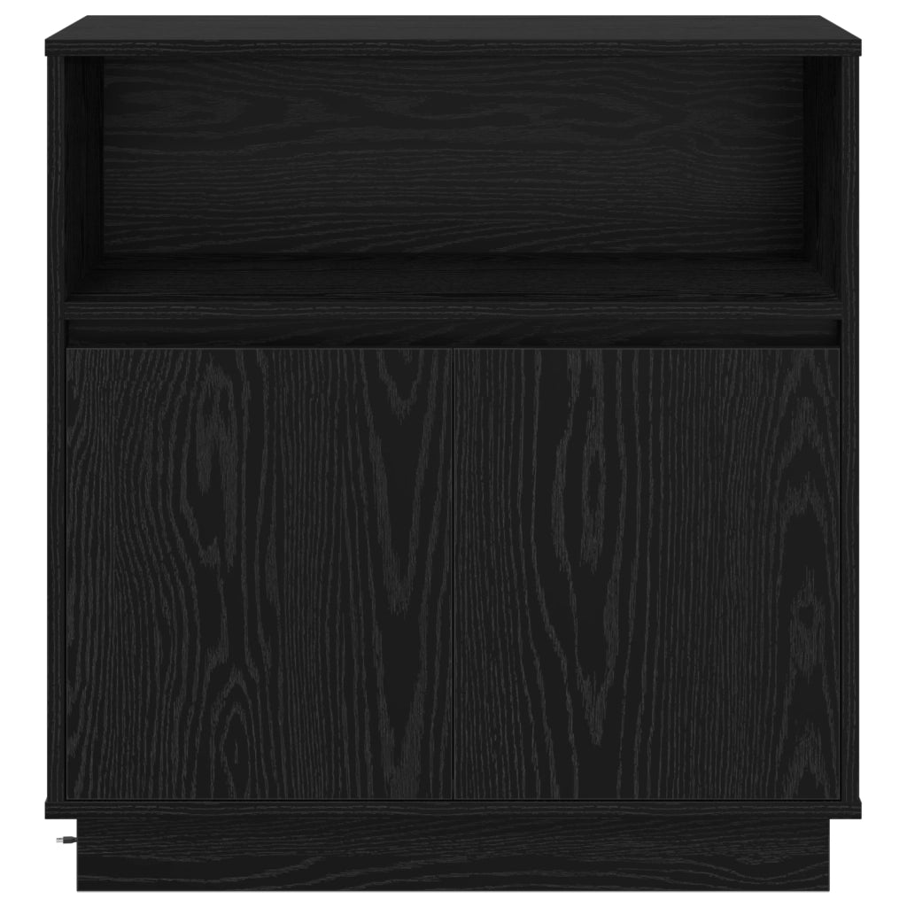Mobile con LED Rovere Nero 71x34,5x75 cm Legno ingegnerizzato