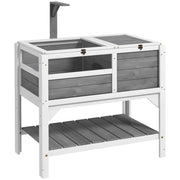 Recinto per tartarughe in legno massello con scaffale ¨C zephmum ¨C 84x51x103 cm