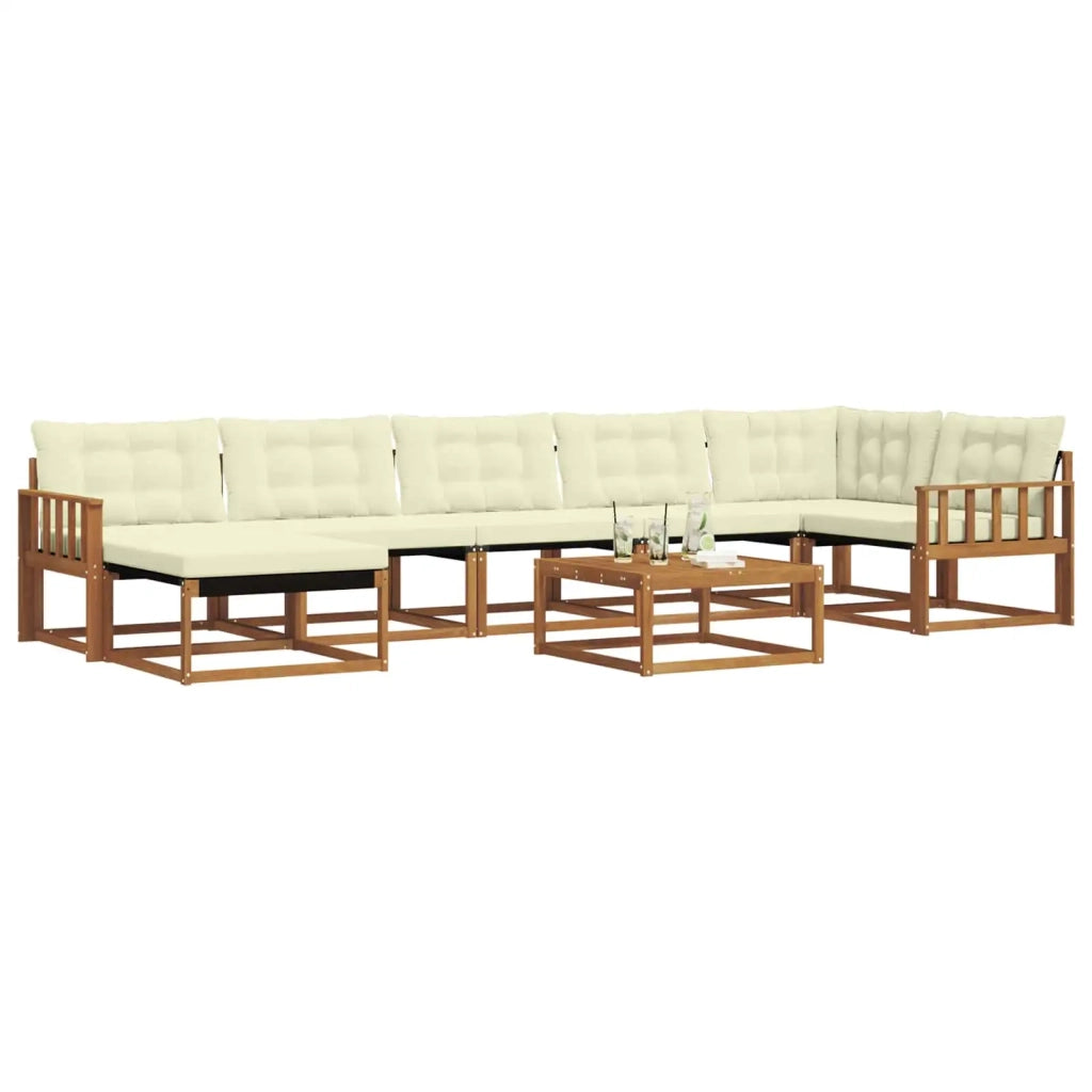 Set di divani da esterno con cuscino 22 pcs Naturale e Crema 3369693