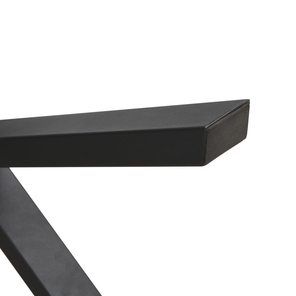 Tavolo moderno con gambe a croce in MDF e metallo grigio e nero