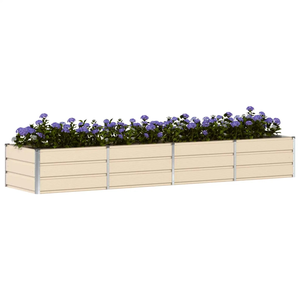 Fioriera | Cassetta per fiori | Vaso Avorio 320 x 80 x 45 cm Acciaio