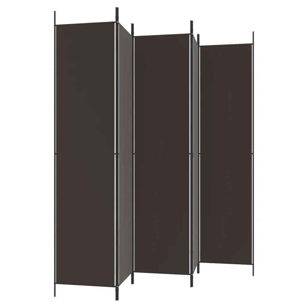 Divisorio a 5 Pannelli Marrone 250x220 cm in Tessuto 350203