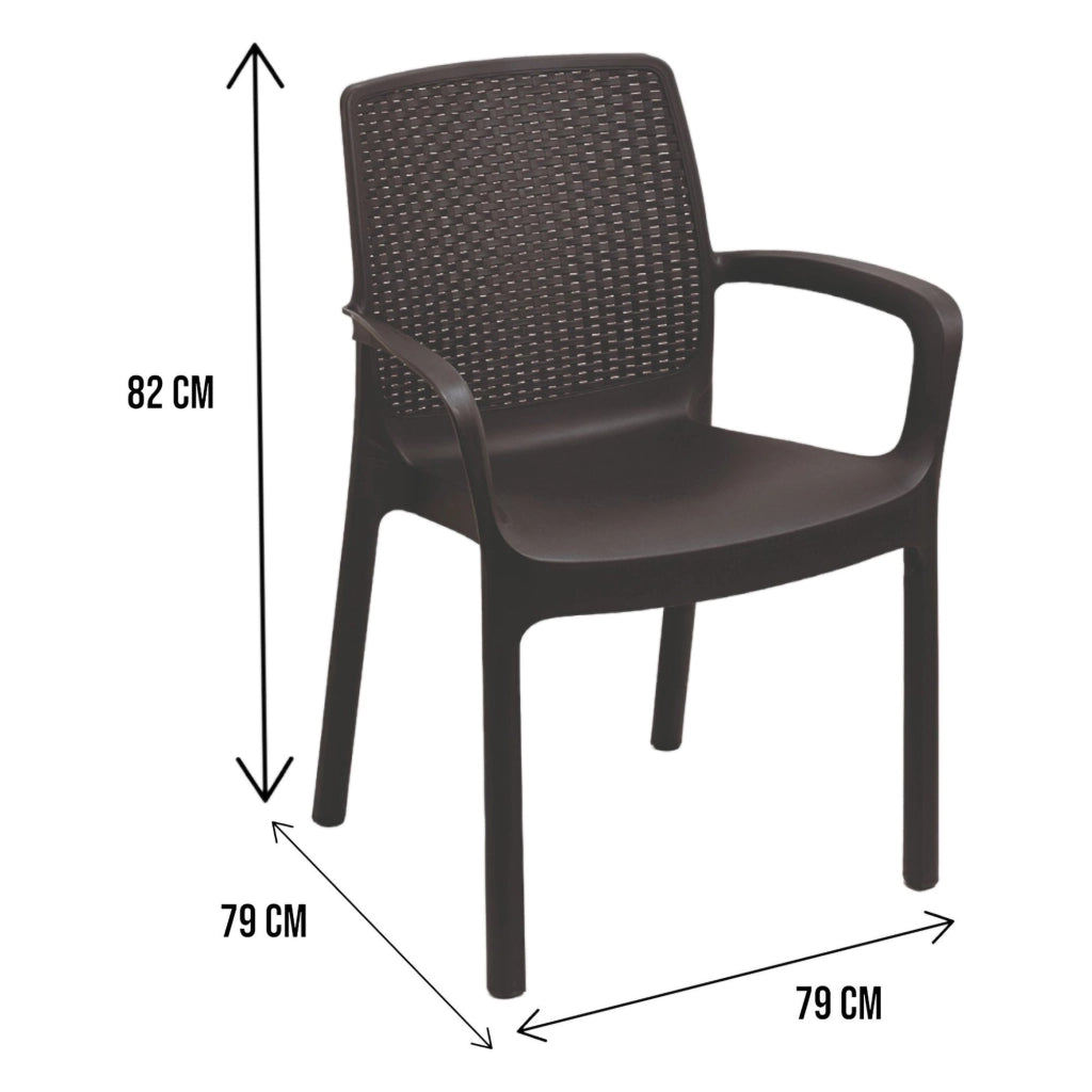 Mattagga, Sedia da Esterno 2 Sedie Made in Italy, Nero Antracite