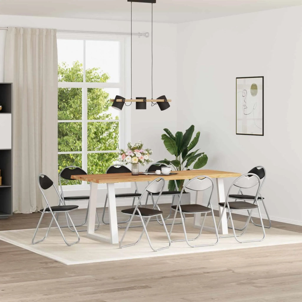 Sedia pieghevole 8 pz | Sedie da cucina Nero e Grigio 48 x 43,5 x 81 cm