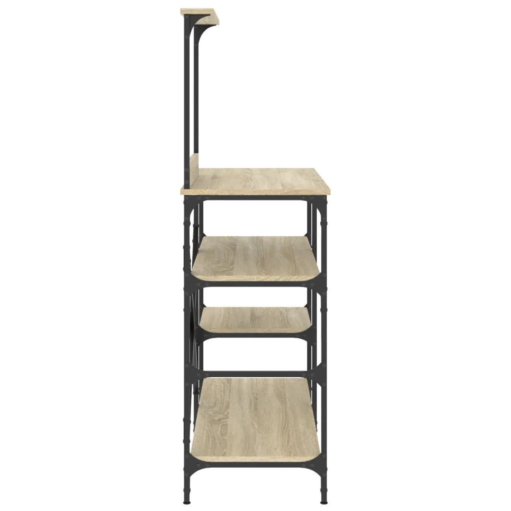 Mobile Cucina Rovere Sonoma 90x40x132 cm Multistrato e Metallo 845417