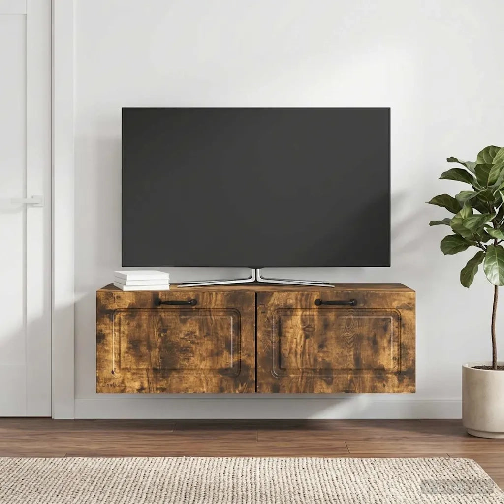 Mobile Porta TV da Muro Rovere Fumo 98 x 31 x 30 cm 899410