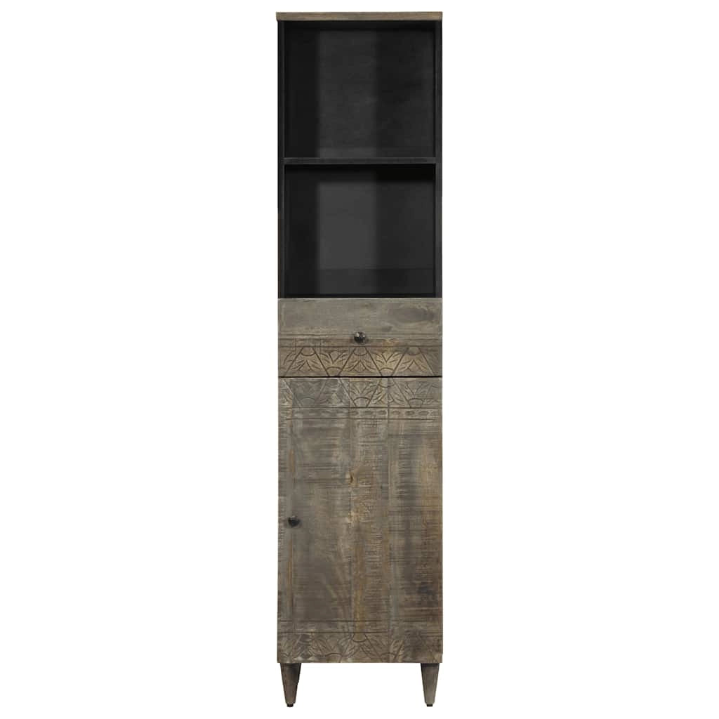 Mobiletto da bagno 38 x 33 x 160 cm ampio spazio di archiviazione stile moderno legno nero 02_0057755