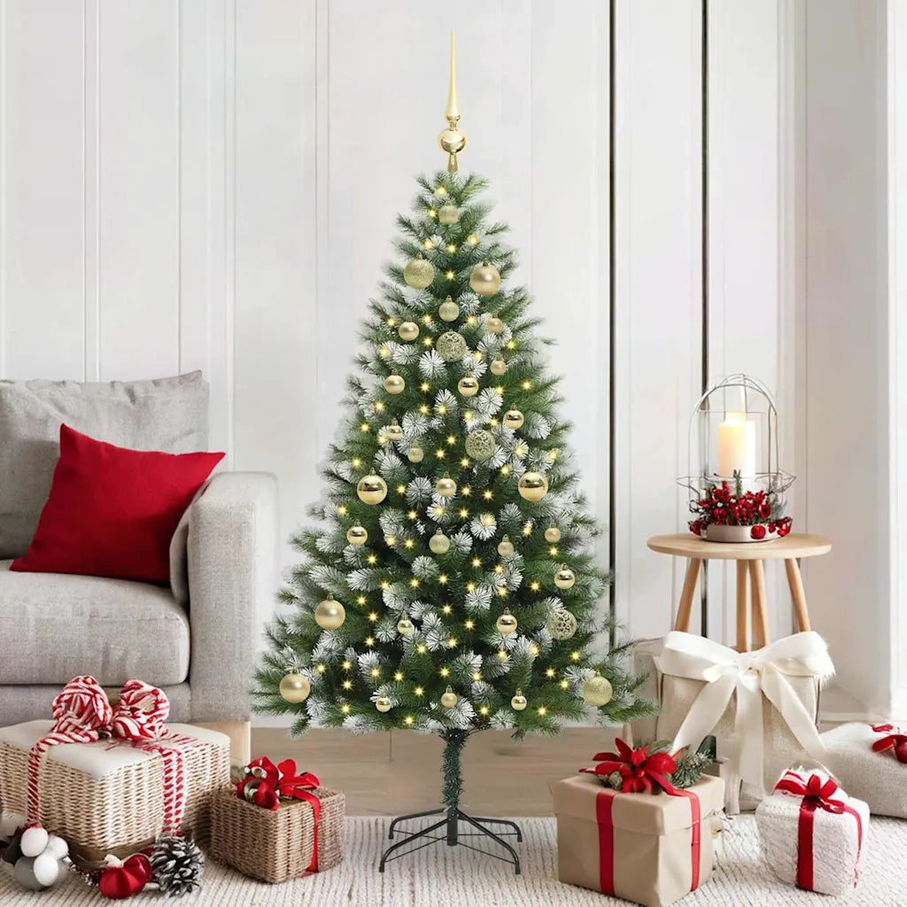 Albero di Natale | Decorazioni natalizie artificiale a cerniera con neve fioccata