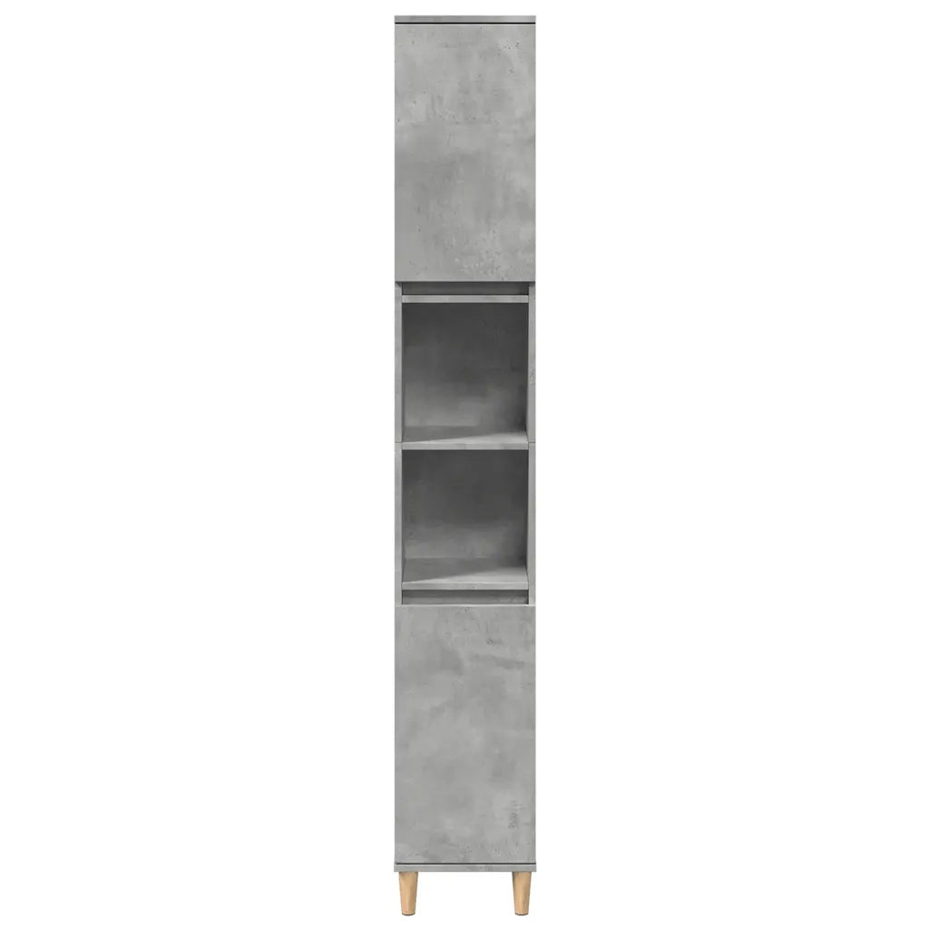 Set Mobili da Bagno 3 pz Grigio Cemento in Legno Multistrato