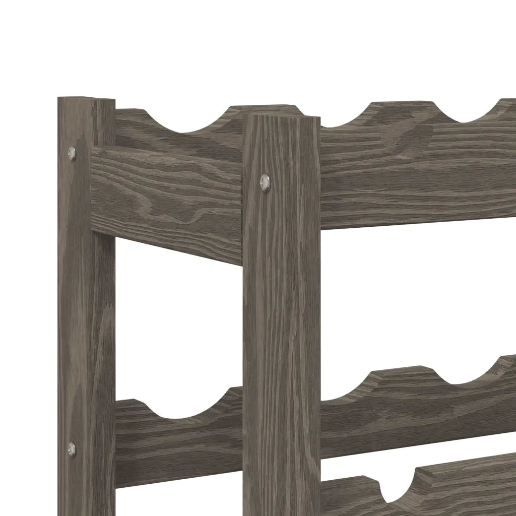 Portabottiglie per 16 Bottiglie Grigio Legno Massello di Pino CFW5967205