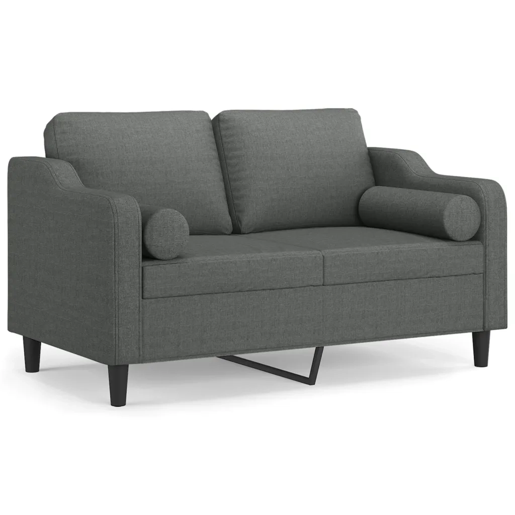 Divano a 2 Posti con Cuscini-Sofa 2 Posti con Cuscini Grigio Scuro 120 cm in Tessuto 178037