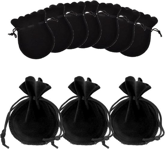 Set di 50 Cordoni di Tessuto in Felpa per Accessori, Gioielli, Caramelle, Regali - Nero