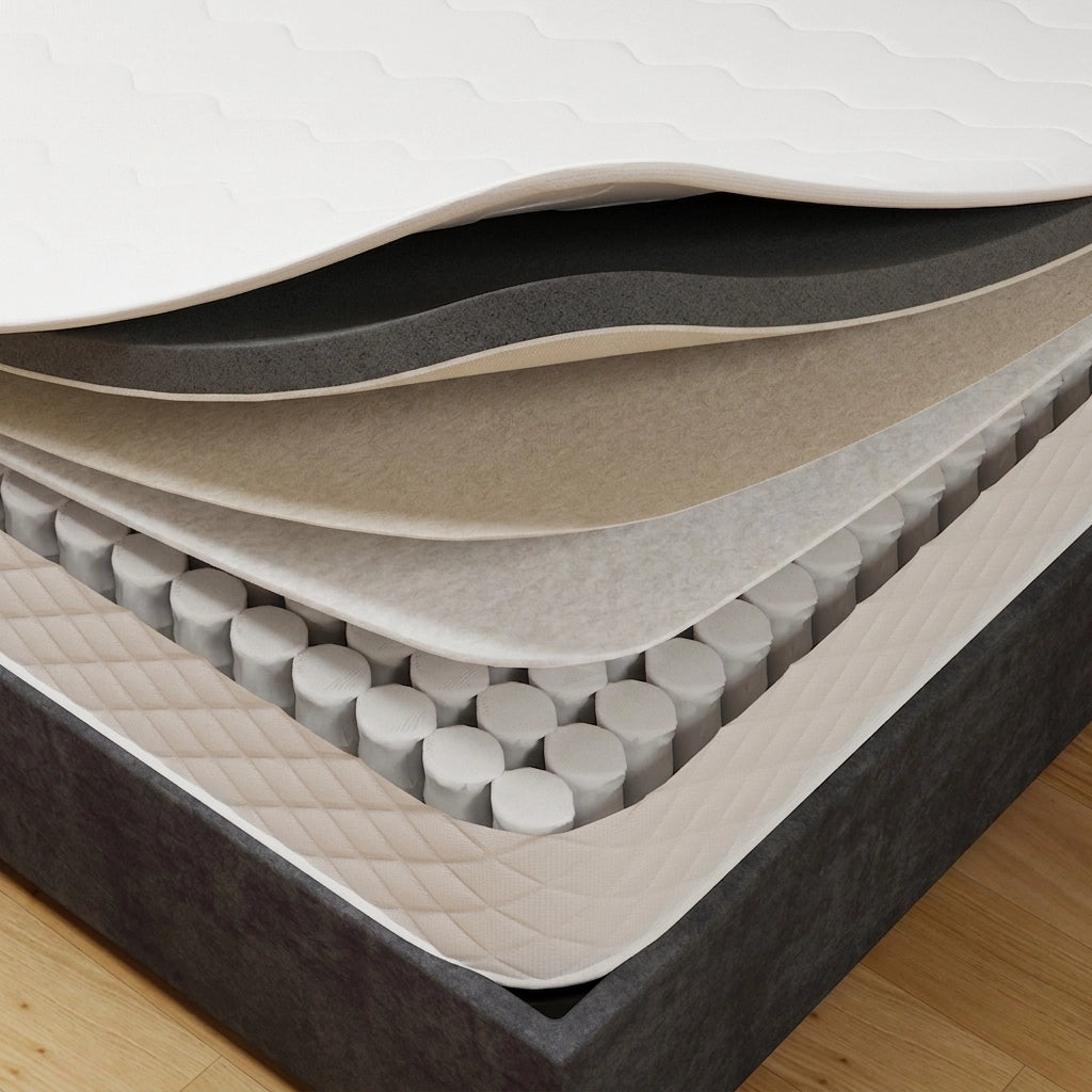 Materasso a Molle Insacchettate 160x200 cm Spessore 23 cm con Schiuma Memory e Rivestimento Traspirante 3D