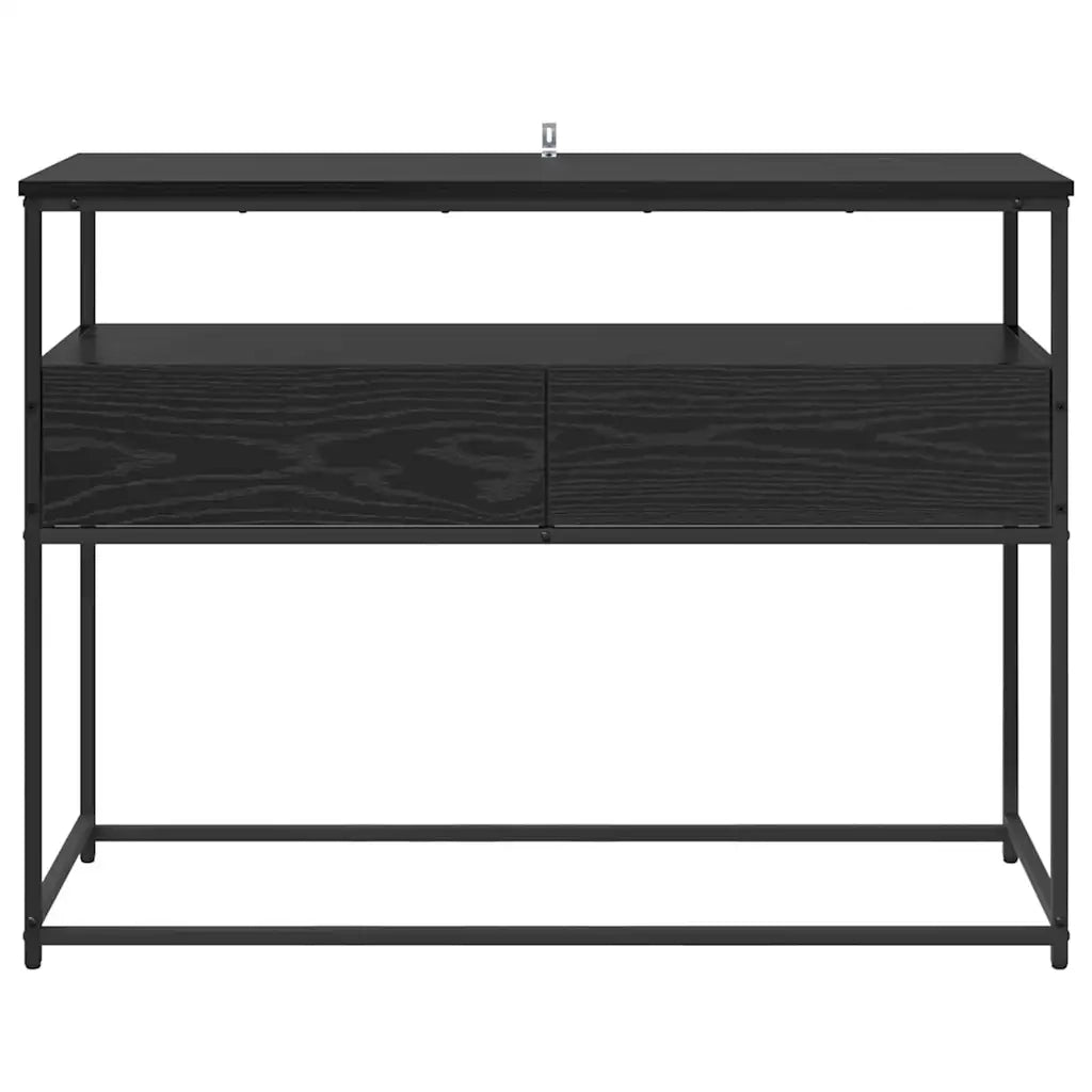 Tavolo consolle Rovere Nero 100 x 40 x 75 cm Legno multistrato 882229