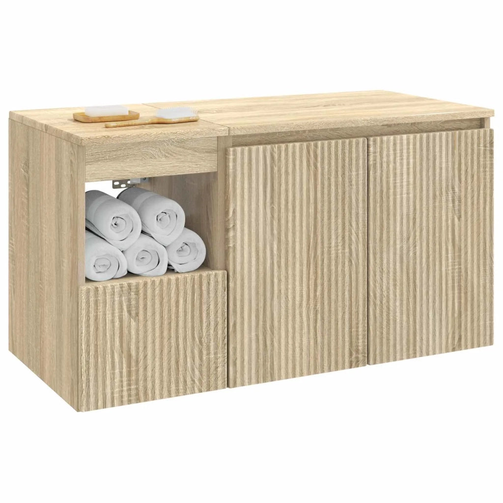 Set di mobili per il bagno 2 pz Rovere Sonoma 3404116