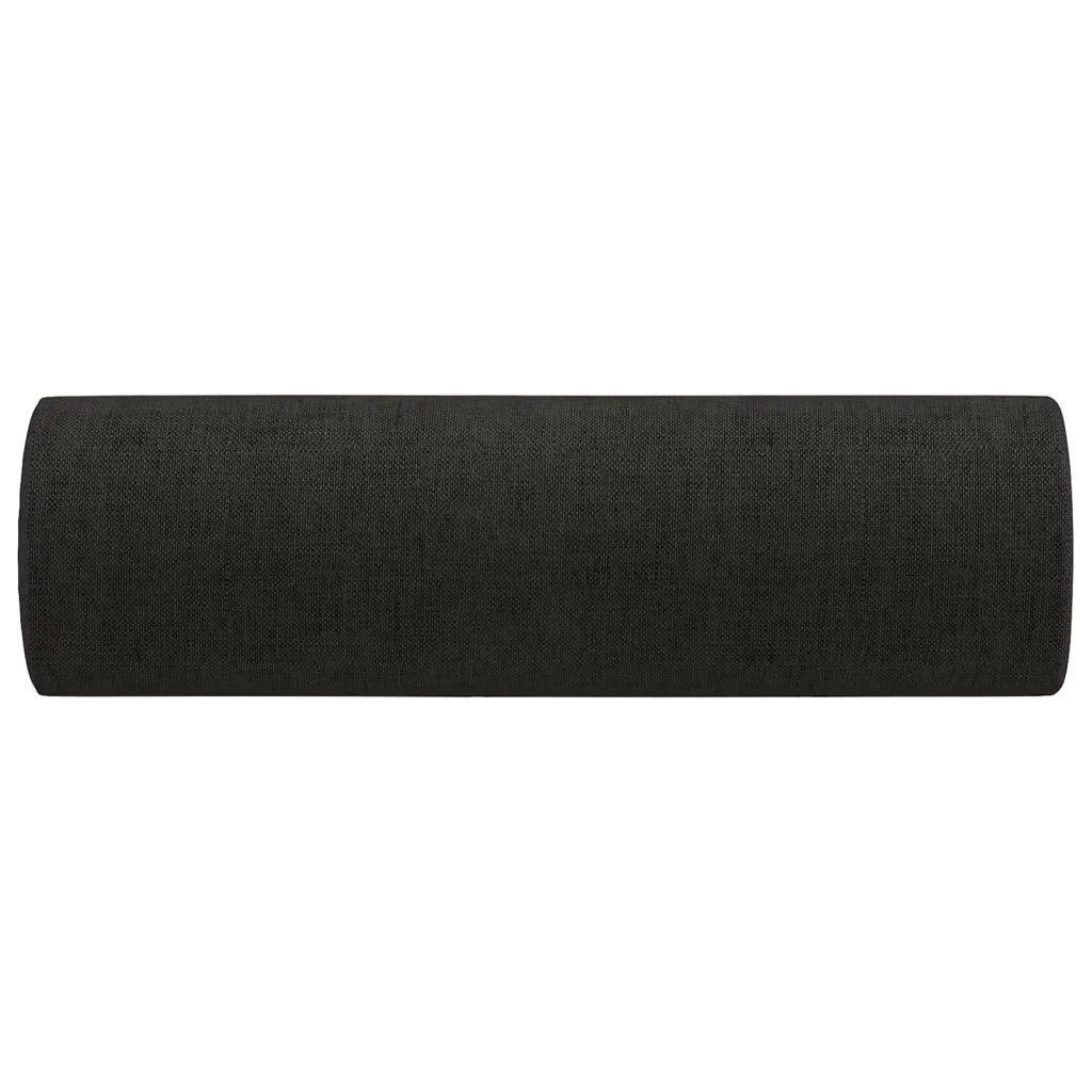 Cuscini Decorativi 2 pz Nero Ã˜15x50 cm in Tessuto
