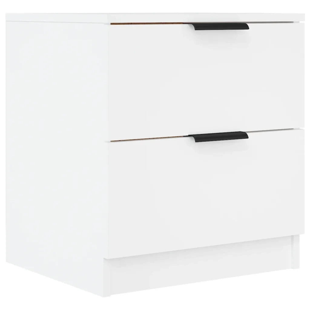 Comodini 2 pz-Set di 2 Tavolino da notte Bianchi in Legno Multistrato 239536